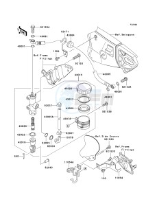 ZX 1000 D [NINJA ZX-10R] (D6F-D7FA) D7F drawing REAR MASTER CYLINDER-- D7F_D7FA- -