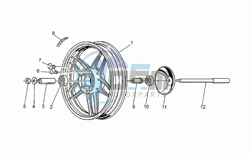 Rear wheel, alloy