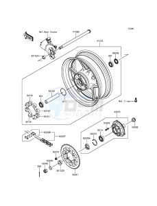 Z800 ABS ZR800DGFA UF (UK FA) XX (EU ME A(FRICA) drawing Rear Hub