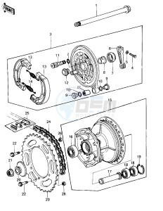 KX 420 A [KX420] (A1-A2) [KX420] drawing REAR HUB_BRAKE_CHAIN