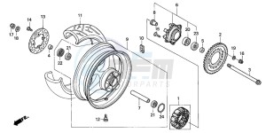 CBR600FR drawing REAR WHEEL (2)