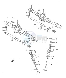 GSX750F (E28) drawing CAM SHAFT - VALVE