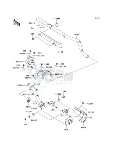 KVF 750 B (BRUTE FORCE 750 4X4I) (B6F-B7FA) B6F drawing MUFFLER-- S- ---  - JKAVFDB1 6B503806- -