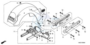 VT750CA9 Europe Direct - (ED / MME) drawing REAR FENDER/GRAB RAIL