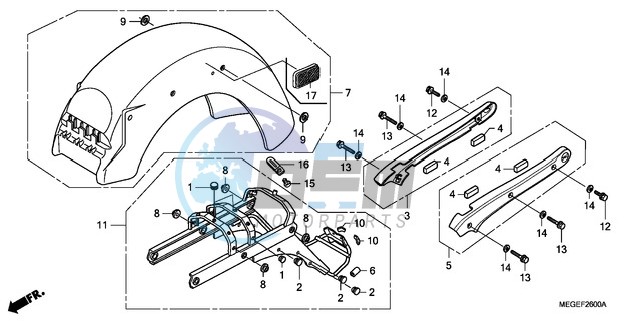 REAR FENDER/GRAB RAIL