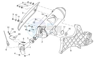 Scarabeo 250 Light e3 drawing Exhaust unit