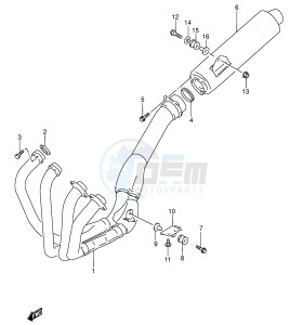 RF600R (E2) drawing MUFFLER (MODEL S T V)