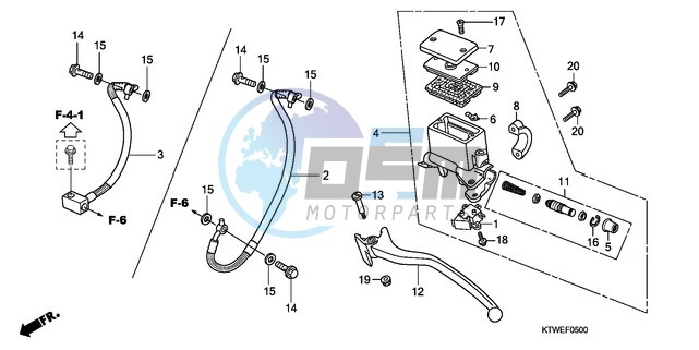 RR. BRAKE MASTER CYLINDER