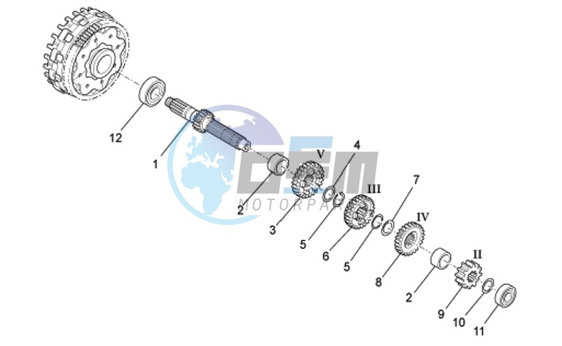 Primary gear shaft