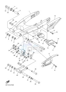 WR250R (32DW 32DV 32DX) drawing REAR ARM