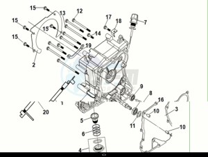 JET 14 125 LC ABS (XC12WX-EU) (E5) (M1) drawing R. CRANK CASE COVER