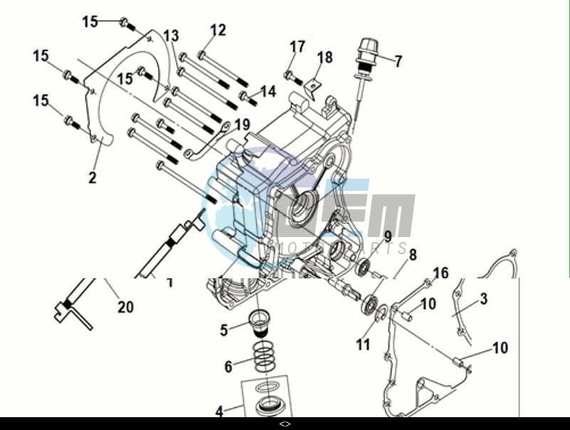 R. CRANK CASE COVER