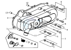 CINDERELLA - 50 cc drawing CLUTCH COVER