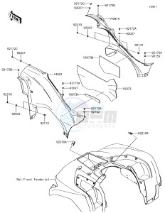 BRUTE FORCE 750 4x4i EPS KVF750HHF EU drawing Side Covers