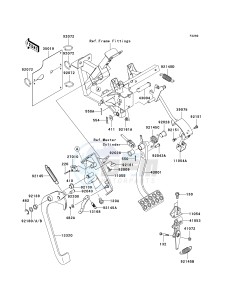 KRF 750 B [TERYX 750 4X4] (B8F) B8F drawing BRAKE PEDAL_THROTTLE LEVER