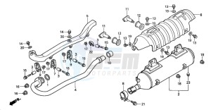 TRX350FM RANCHER 4X4 drawing EXHAUST MUFFLER