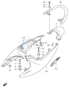 SV650 (E2) drawing SEAT TAIL COVER (MODEL Y)