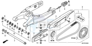 CB600FA39 Spain - (SP / ABS ST) drawing SWINGARM