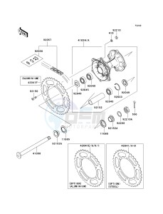 KX 250 W [KX250F MONSTER ENERGY] (W9FA) W9F drawing REAR HUB