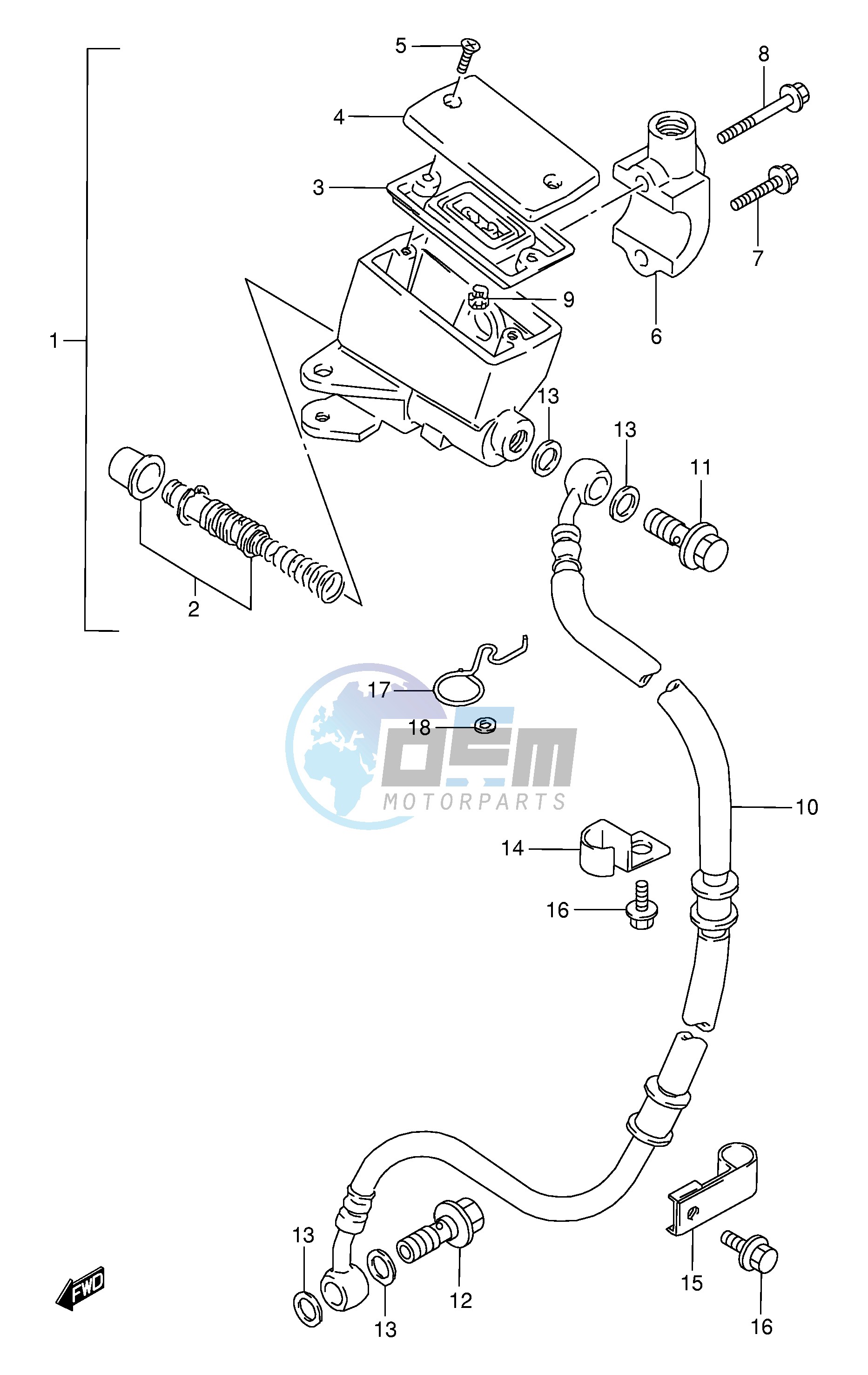 FRONT MASTER CYLINDER (MODEL L M N)