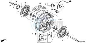 GL1800D GoldWing - GL1800-D UK - (E) drawing FRONT WHEEL