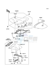 NINJA ZX-6R ZX600RBF FR GB XX (EU ME A(FRICA) drawing Seat