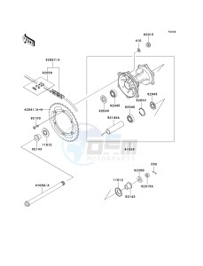 KDX 220 A [KDX220R] (A10-A12) [KDX220R] drawing REAR HUB