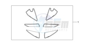 CBR600RR9 UK - (E / MK) drawing RACING STICKER WHITE BACKGROUND 'NUMBER PLATE STICKERS' WITH