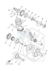 XT250 XT250D SEROW (1YB3) drawing CRANKSHAFT & PISTON