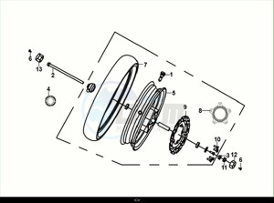 JET 14 200I (XC20W1-EU) (M1) drawing FRONT WHEEL