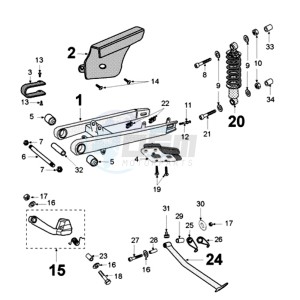 XPS SM EX drawing REAR SHOCK AND STAND