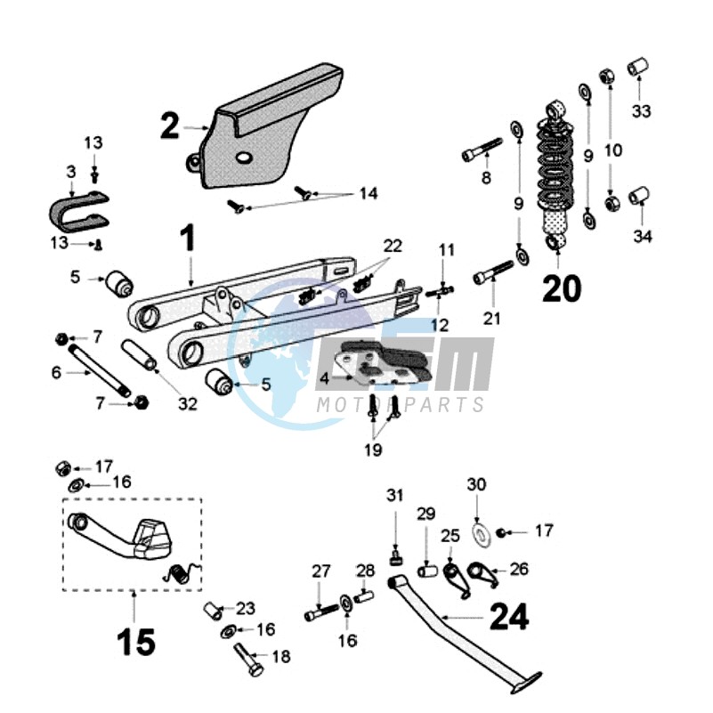 REAR SHOCK AND STAND