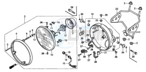 CB600F2 CB600S drawing HEADLIGHT (1)