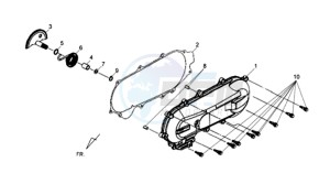 ORBIT II 50 TS drawing CRANKCASE COVER LEFT