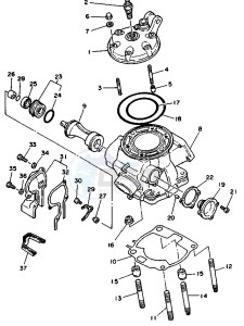 WR 250 drawing CYLINDER HEAD