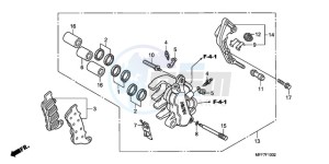 XL700VA9 UK - (E / ABS MKH SPC) drawing L. FRONT BRAKE CALIPER (ABS)