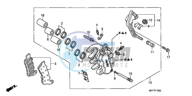 L. FRONT BRAKE CALIPER (ABS)