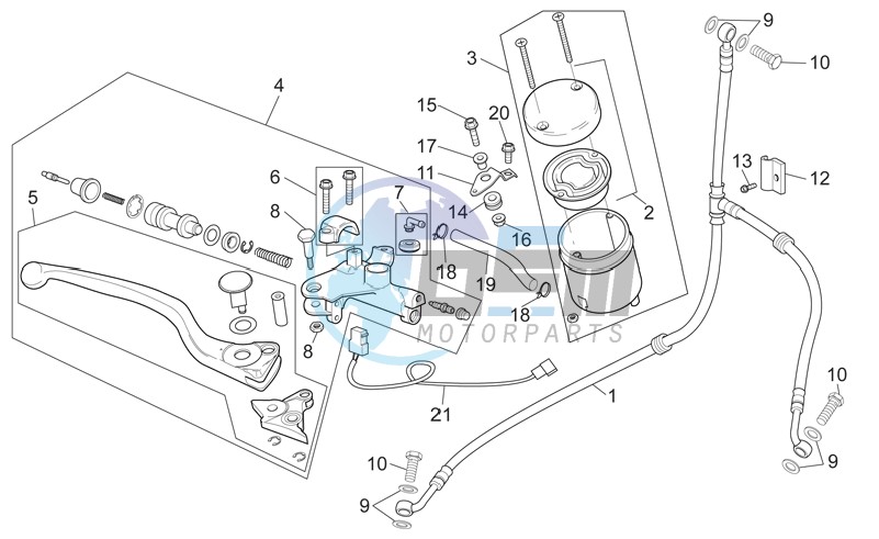 Front master brake cilinder