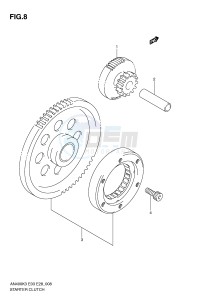 AN400 (E3-E28) Burgman drawing STARTER CLUTCH