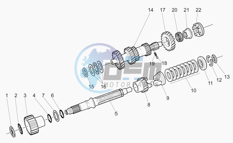 Primary gear shaft