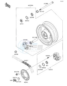 ZX 750 H [NINJA ZX-7] (H1) [NINJA ZX-7] drawing REAR WHEEL_CHAIN