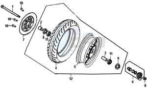 ALLO 50 45 KMH drawing FRONT WHEEL