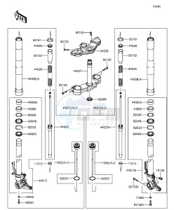 Z1000SX_ABS ZX1000MFF FR GB XX (EU ME A(FRICA) drawing Front Fork