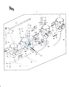 KZ 750 H [LTD] (H1) [LTD] drawing CARBURETOR ASSY -- 80 H1- -