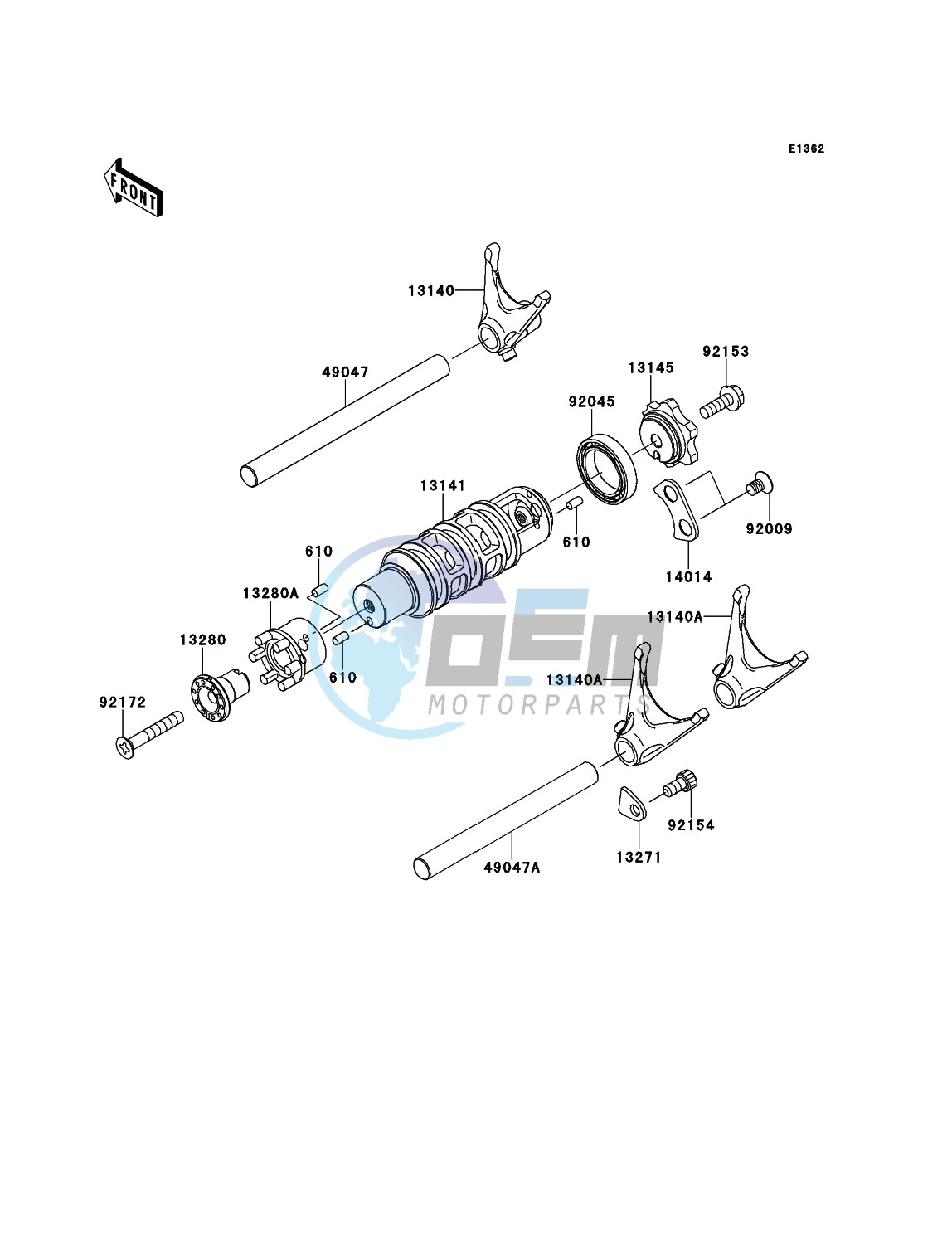 Gear Change Drum/Shift Fork(s)