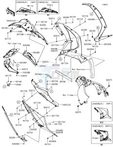 NINJA ZX-10R ZX1000SHF XX (EU ME A(FRICA) drawing Cowling Lowers