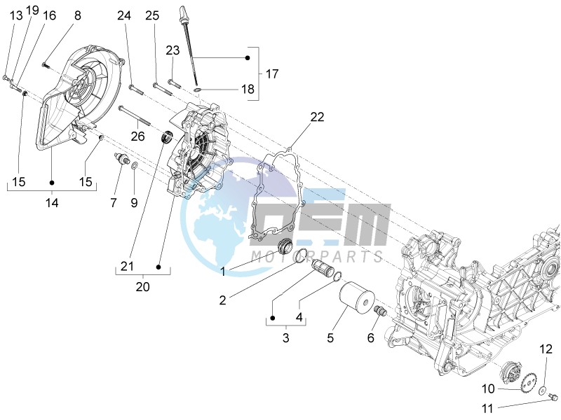 Flywheel magneto cover - Oil filter