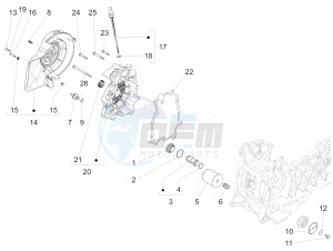 150 Sprint 4T 3V ie (EMEA) drawing Flywheel magneto cover - Oil filter