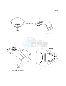 NINJA_ZX-6R ZX600P8F FR GB XX (EU ME A(FRICA) drawing Decals(Ebony)