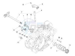 RS4 125 4T (AU, CA, EU, HK, J, RU, S, USA) drawing Gear box / Selector / Shift cam